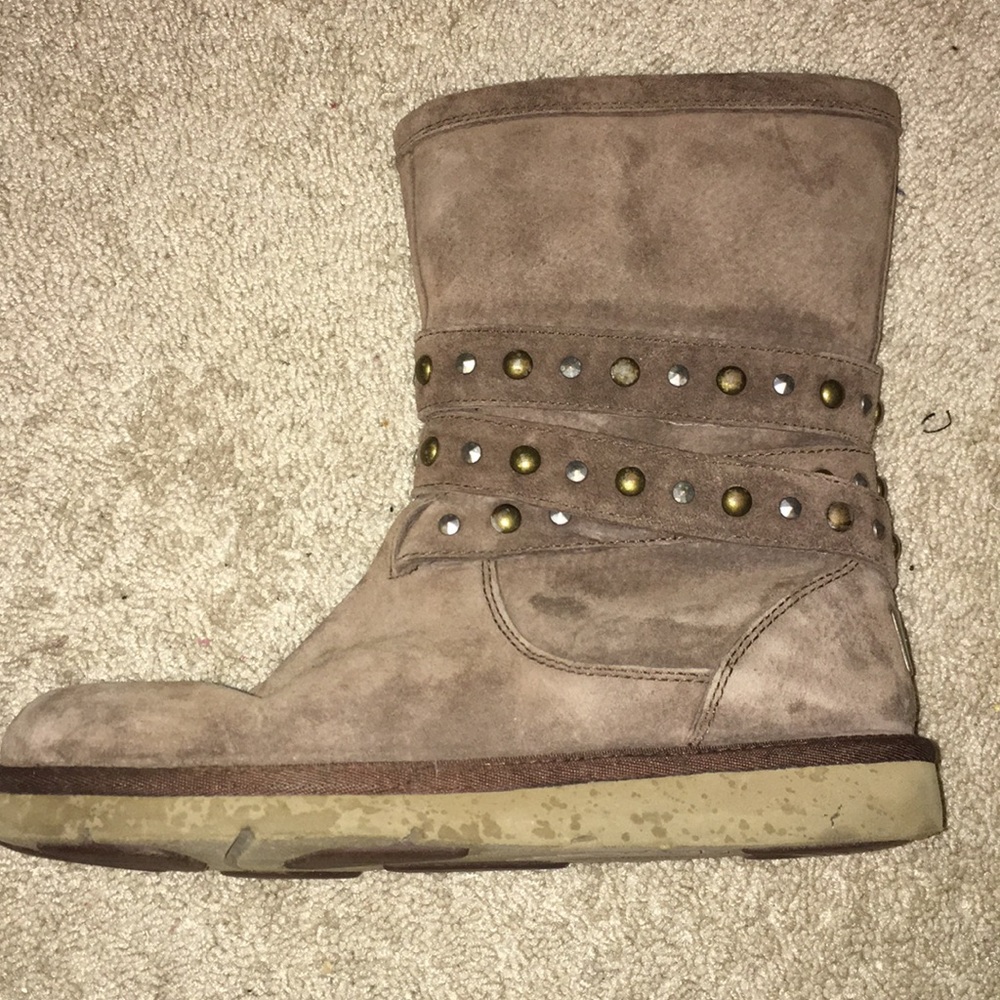 brown studded ugg boots barely worn